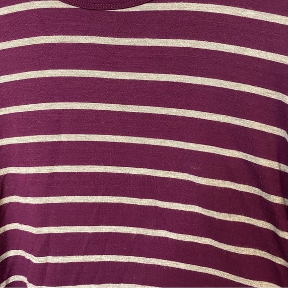 Market & Spruce Plum Purple Striped Long Sleeve Top Size M - Picture 3 of 6